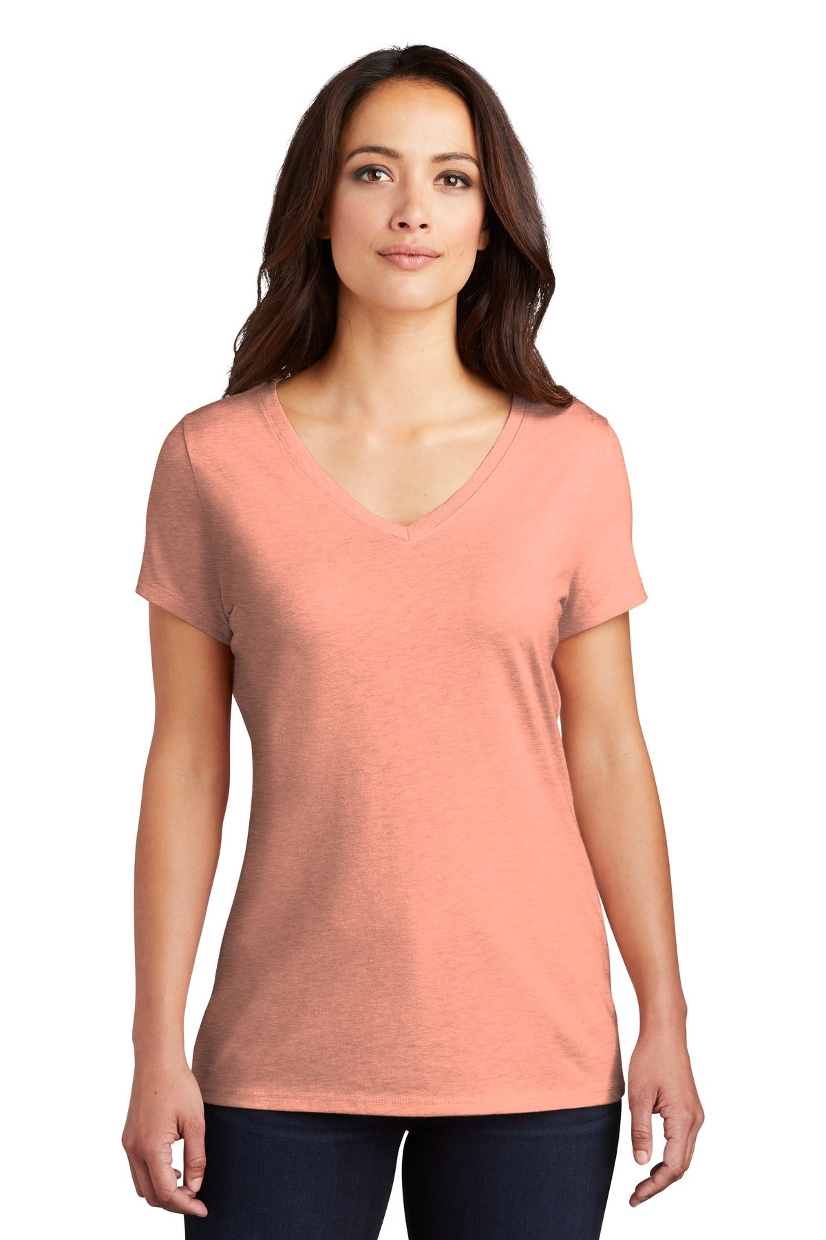 District Women's Perfect Tri V-Neck Tee. DM1350L