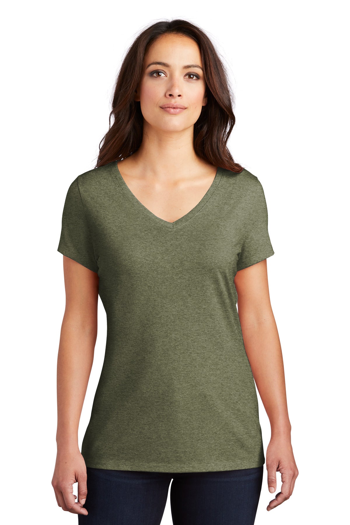 District Women's Perfect Tri V-Neck Tee. DM1350L
