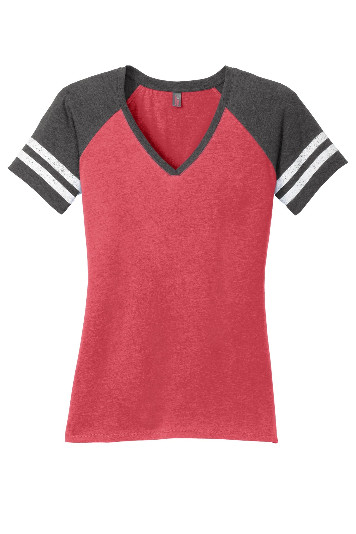 District Women's Game V-Neck Tee. DM476