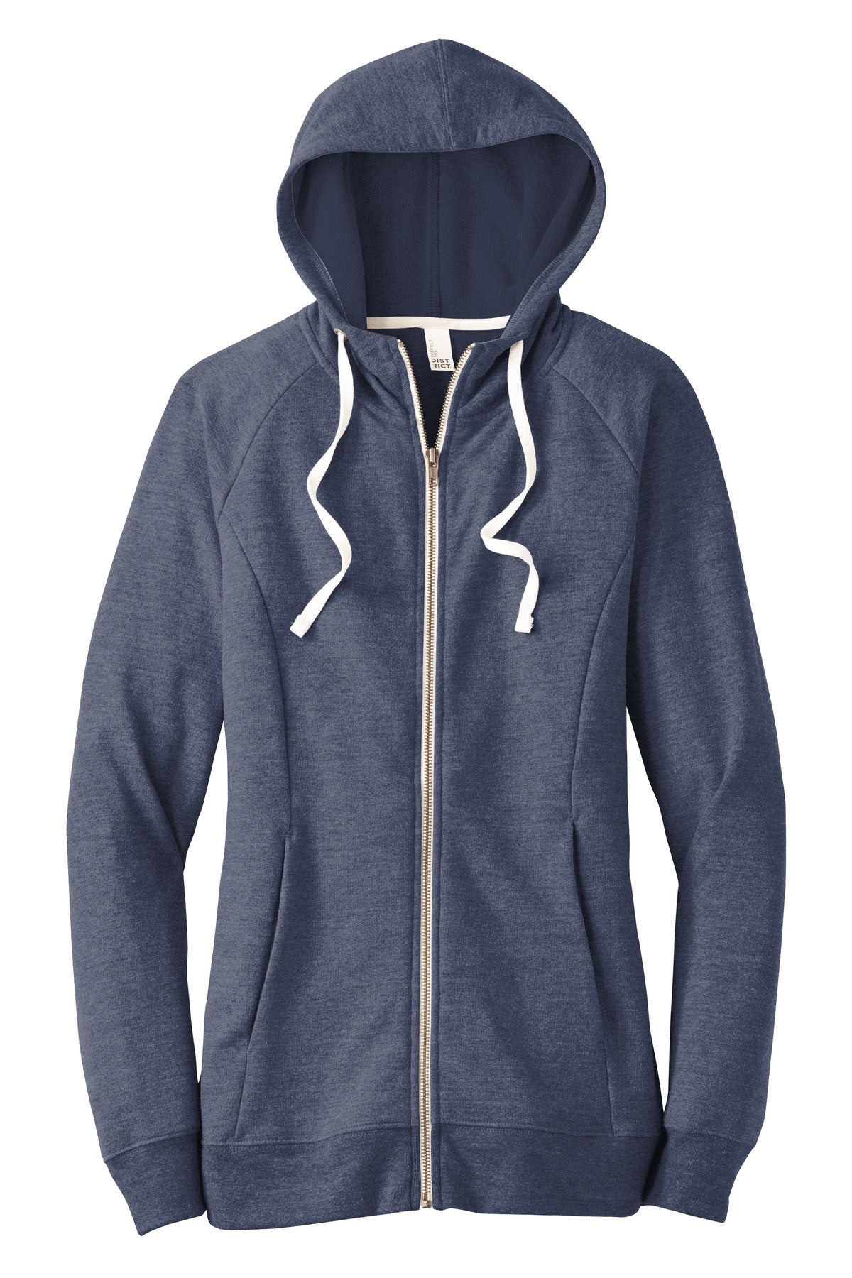 District Women's Perfect Tri French Terry Full-Zip Hoodie. DT456
