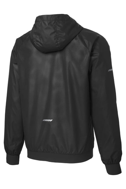 Sport-Tek Embossed Hooded Wind Jacket. JST53
