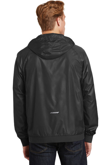 Sport-Tek Embossed Hooded Wind Jacket. JST53