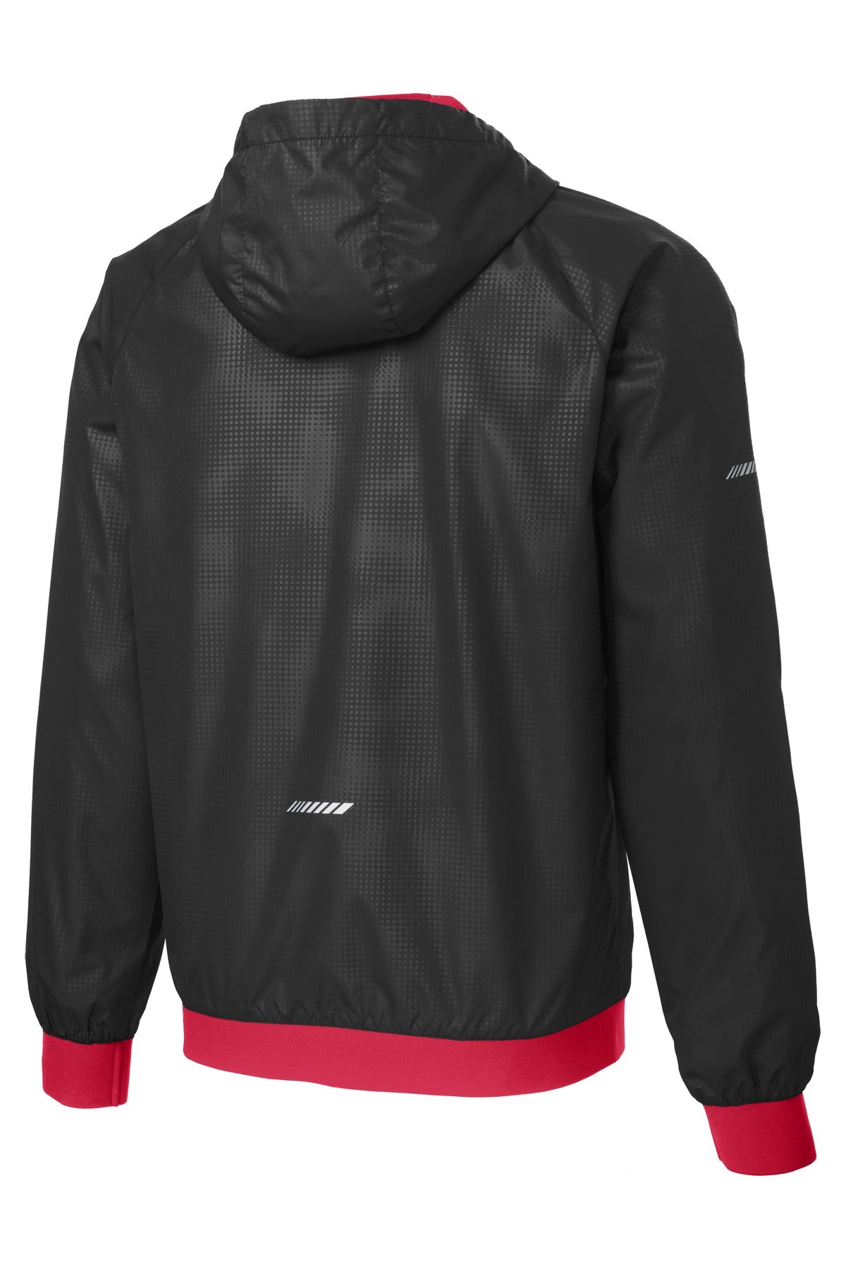 Sport-Tek Embossed Hooded Wind Jacket. JST53