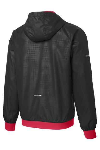 Sport-Tek Embossed Hooded Wind Jacket. JST53