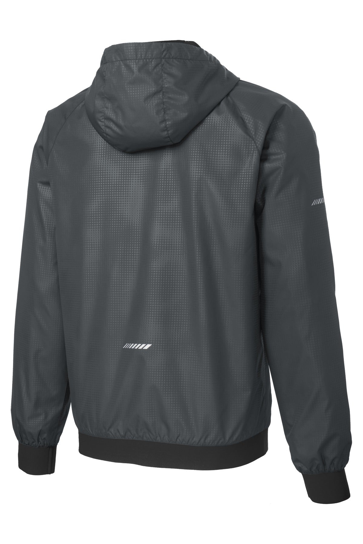 Sport-Tek Embossed Hooded Wind Jacket. JST53
