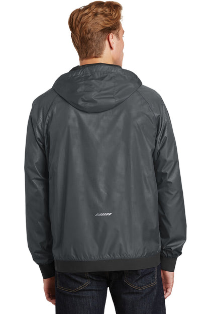 Sport-Tek Embossed Hooded Wind Jacket. JST53