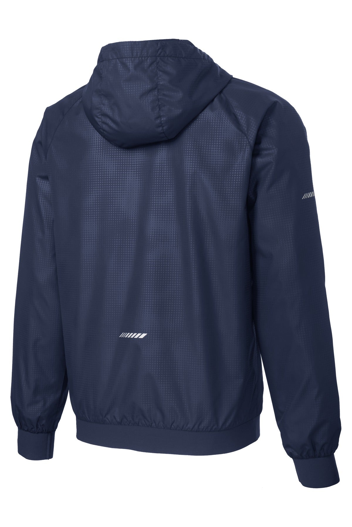 Sport-Tek Embossed Hooded Wind Jacket. JST53