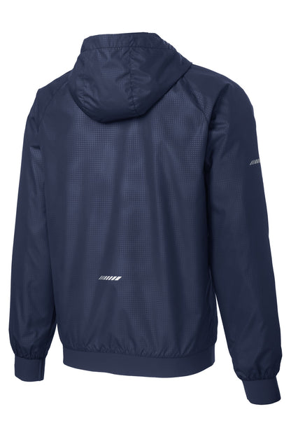 Sport-Tek Embossed Hooded Wind Jacket. JST53