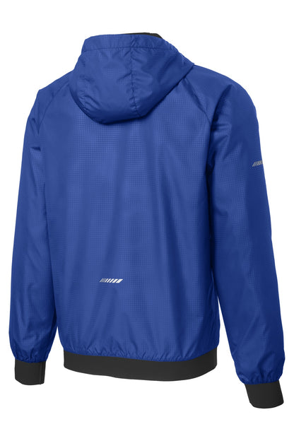 Sport-Tek Embossed Hooded Wind Jacket. JST53