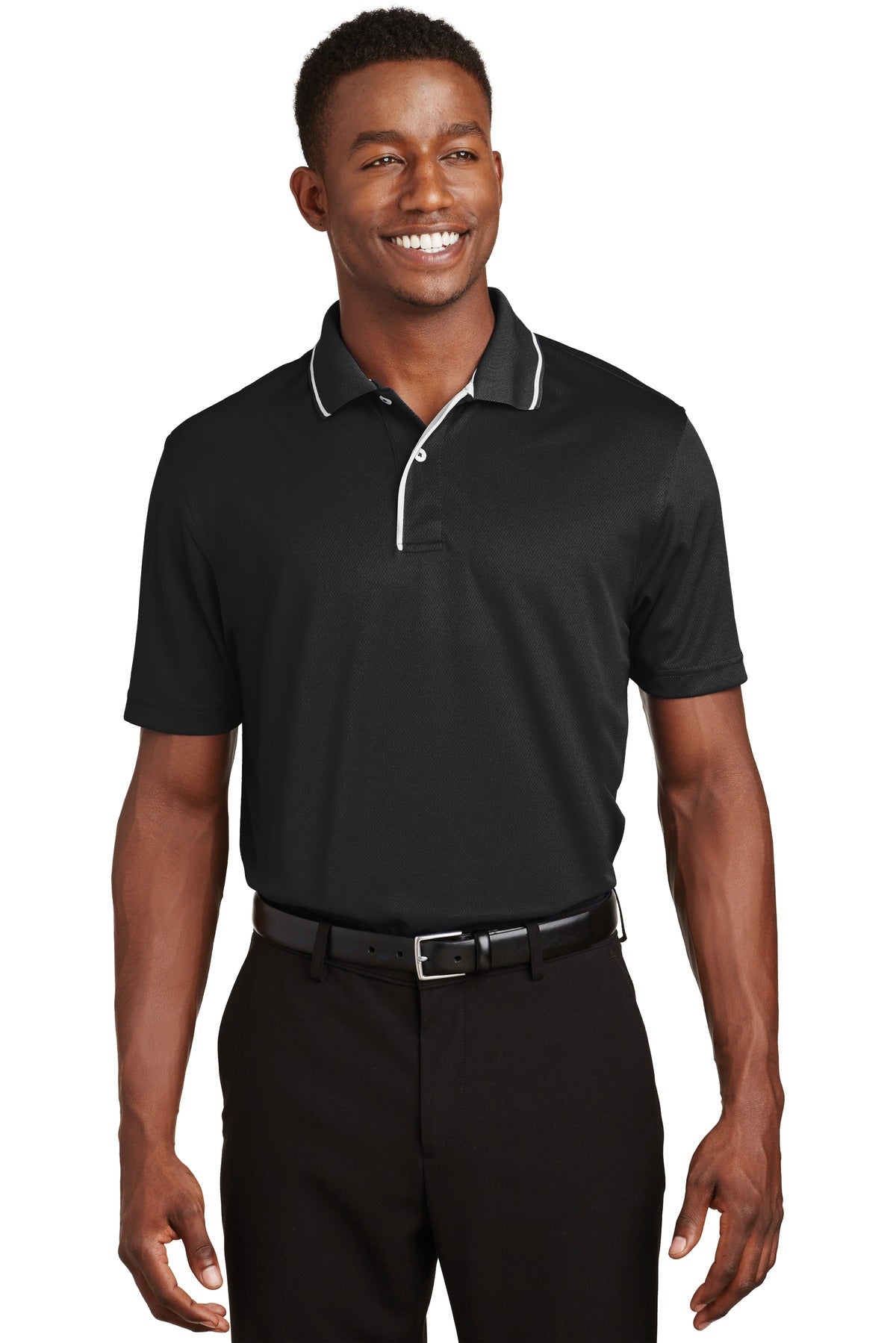 Sport-Tek Dri-Mesh Polo with Tipped Collar and Piping. K467
