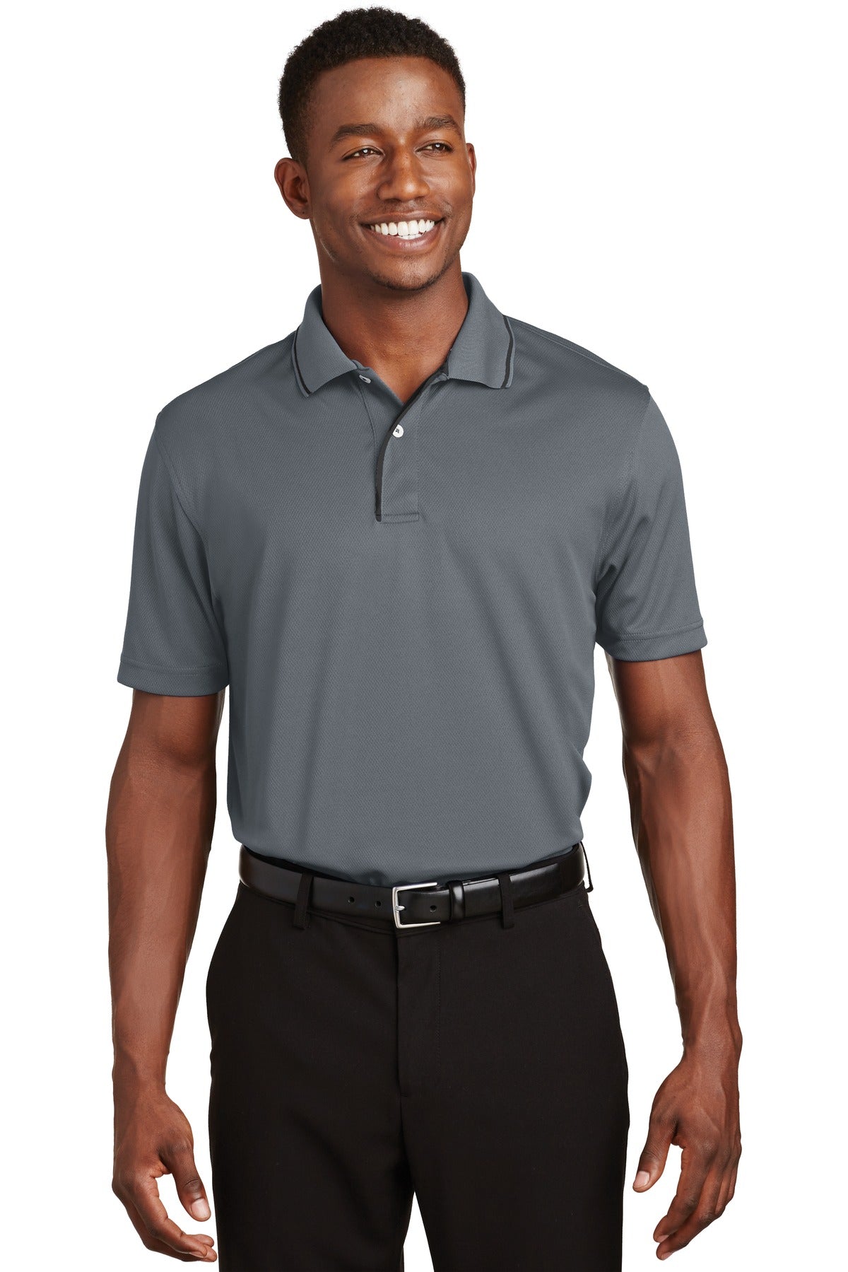 Sport-Tek Dri-Mesh Polo with Tipped Collar and Piping. K467