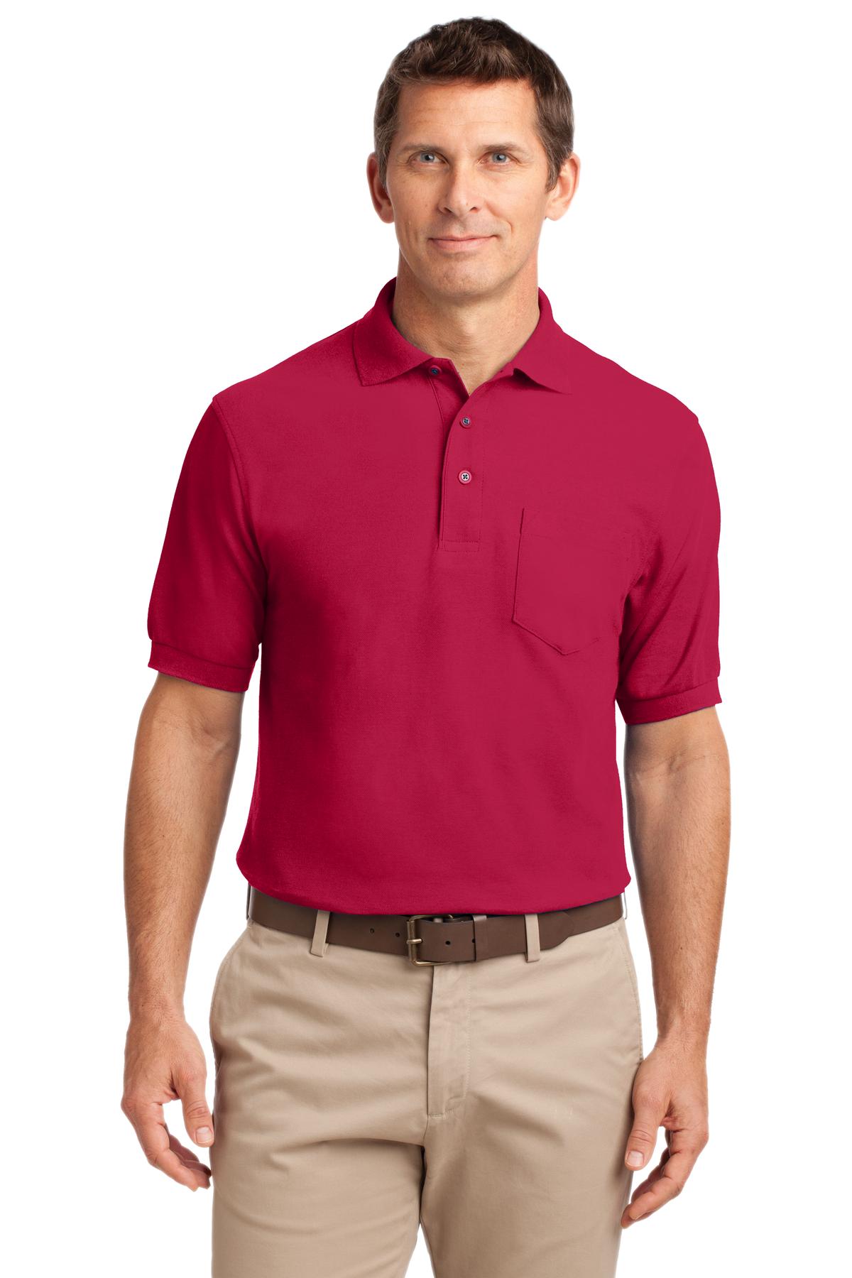 Port Authority Silk Touch™ Polo with Pocket. K500P