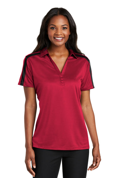 Port Authority Ladies Silk Touch™ Performance Colorblock Stripe Polo. L547