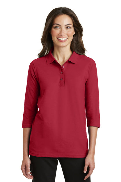 Port Authority Ladies Silk Touch™ 3/4-Sleeve Polo. L562