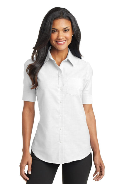 Port Authority Ladies Short Sleeve SuperPro™ Oxford Shirt. L659