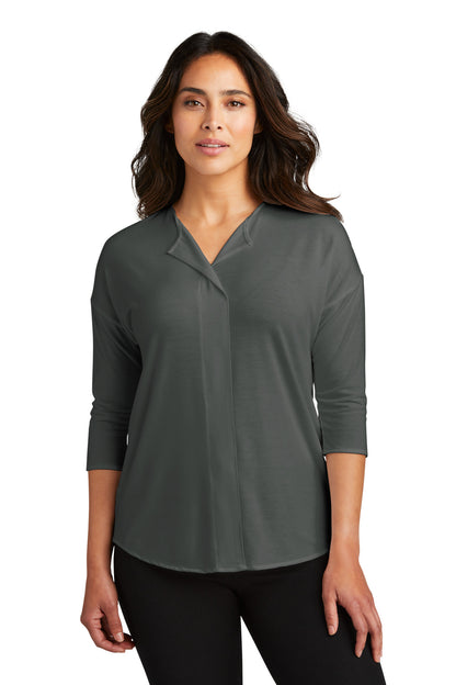 Port Authority Ladies Concept 3/4-Sleeve Soft Split Neck Top. LK5433