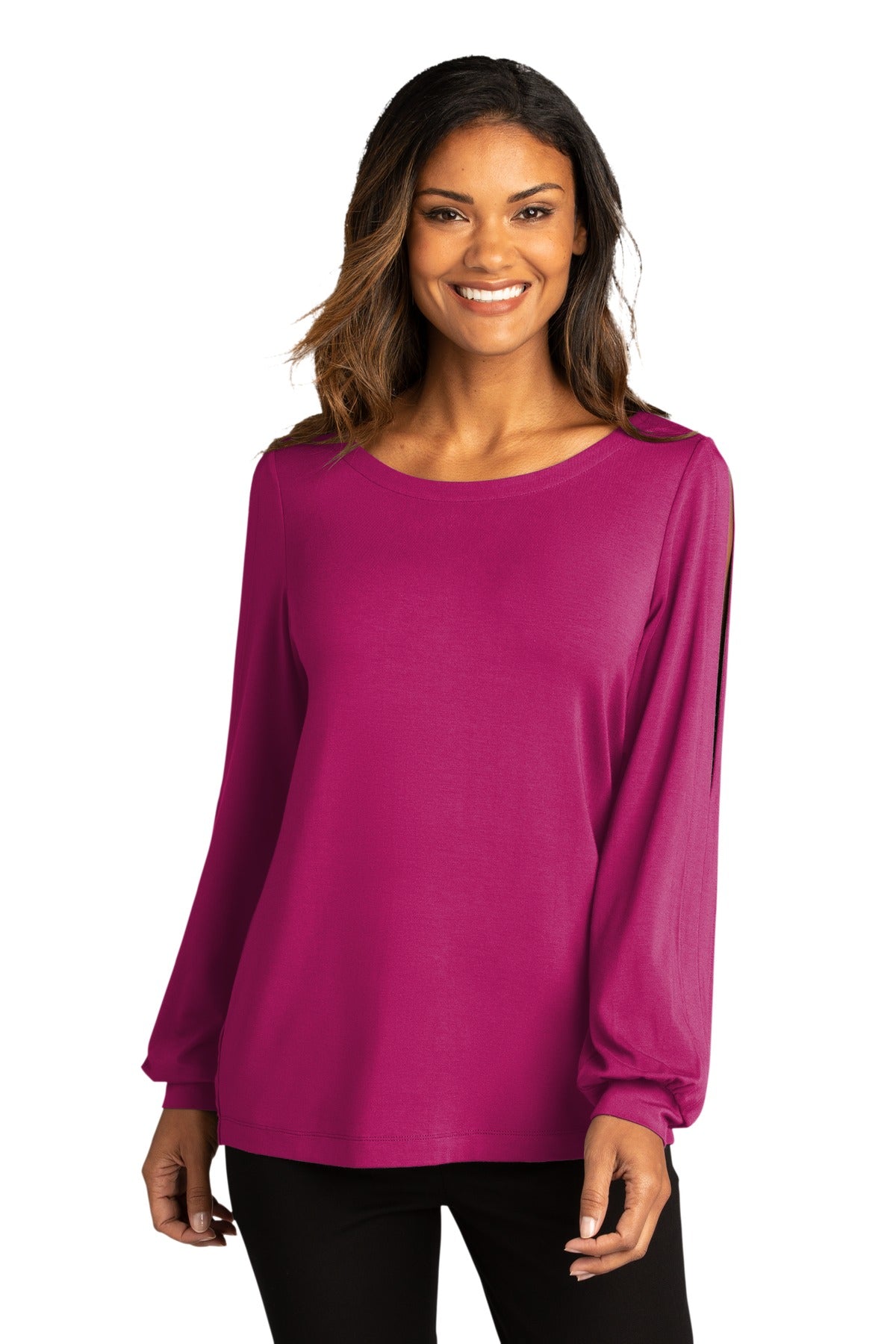 Port Authority Ladies Luxe Knit Jewel Neck Top. LK5600