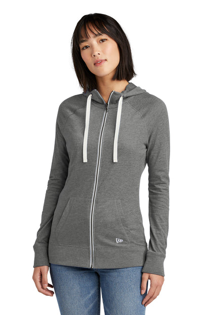 New Era Ladies Sueded Cotton Blend Full-Zip Hoodie. LNEA122