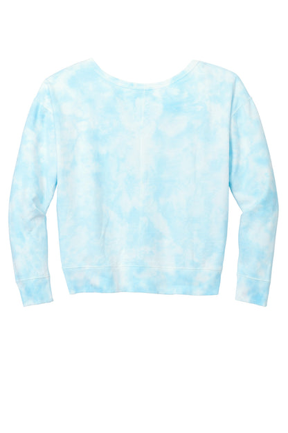 Port & Company Ladies Beach Wash Cloud Tie-Dye V-Neck Sweatshirt LPC140V