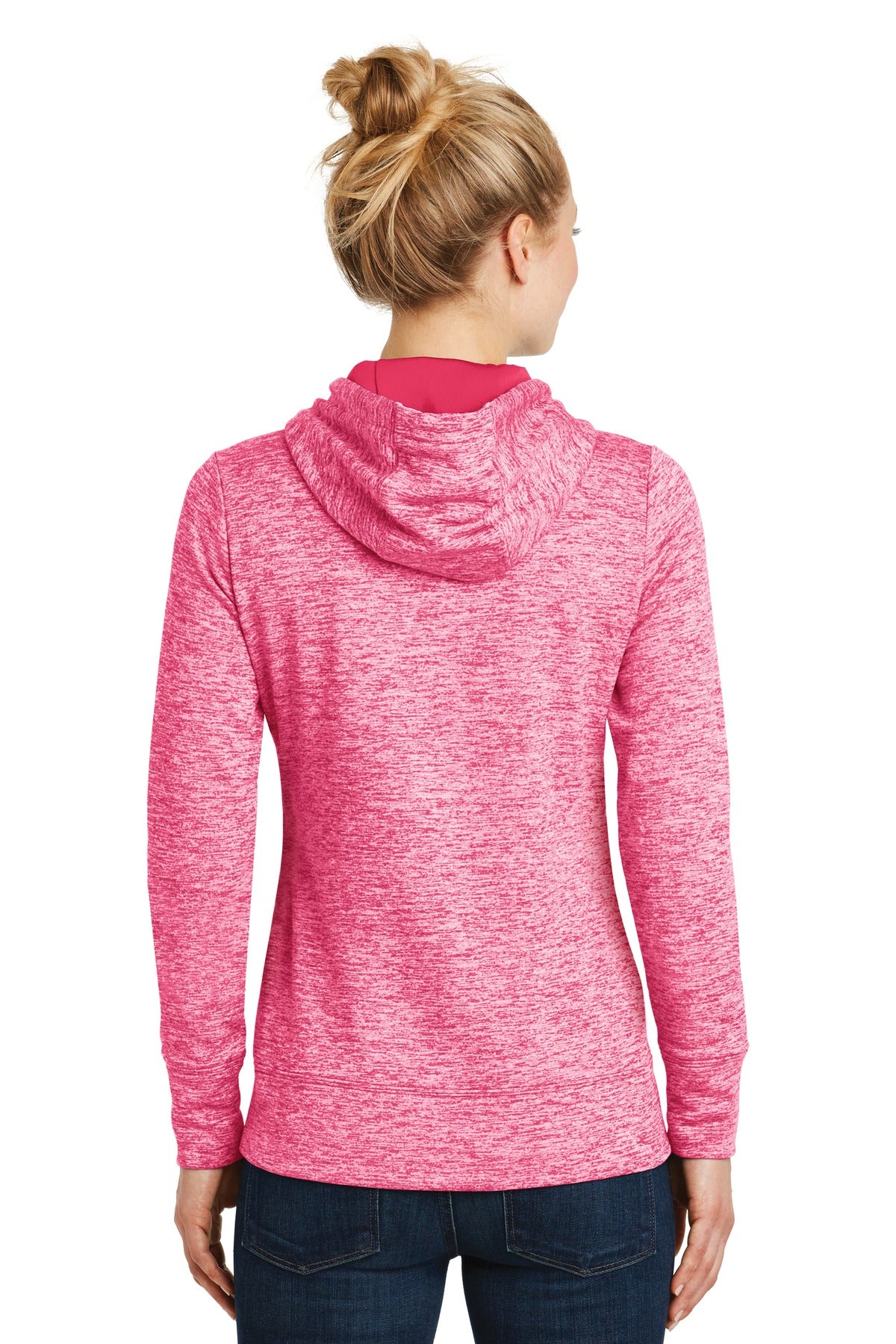Sport-Tek Ladies PosiCharge Electric Heather Fleece Hooded Pullover. LST225