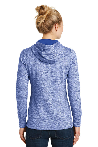 Sport-Tek Ladies PosiCharge Electric Heather Fleece Hooded Pullover. LST225