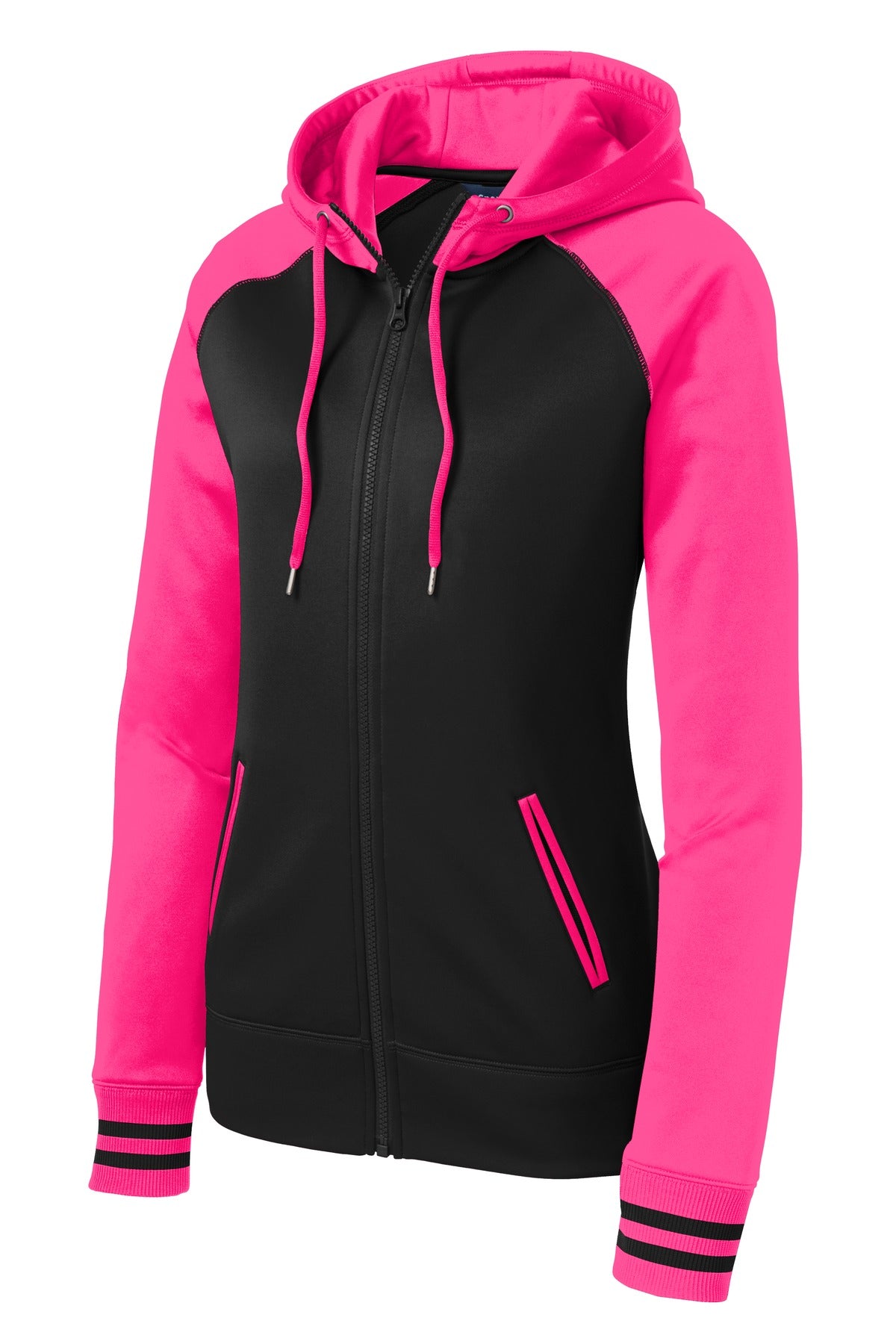 Sport-Tek Ladies Sport-Wick Varsity Fleece Full-Zip Hooded Jacket. LST236
