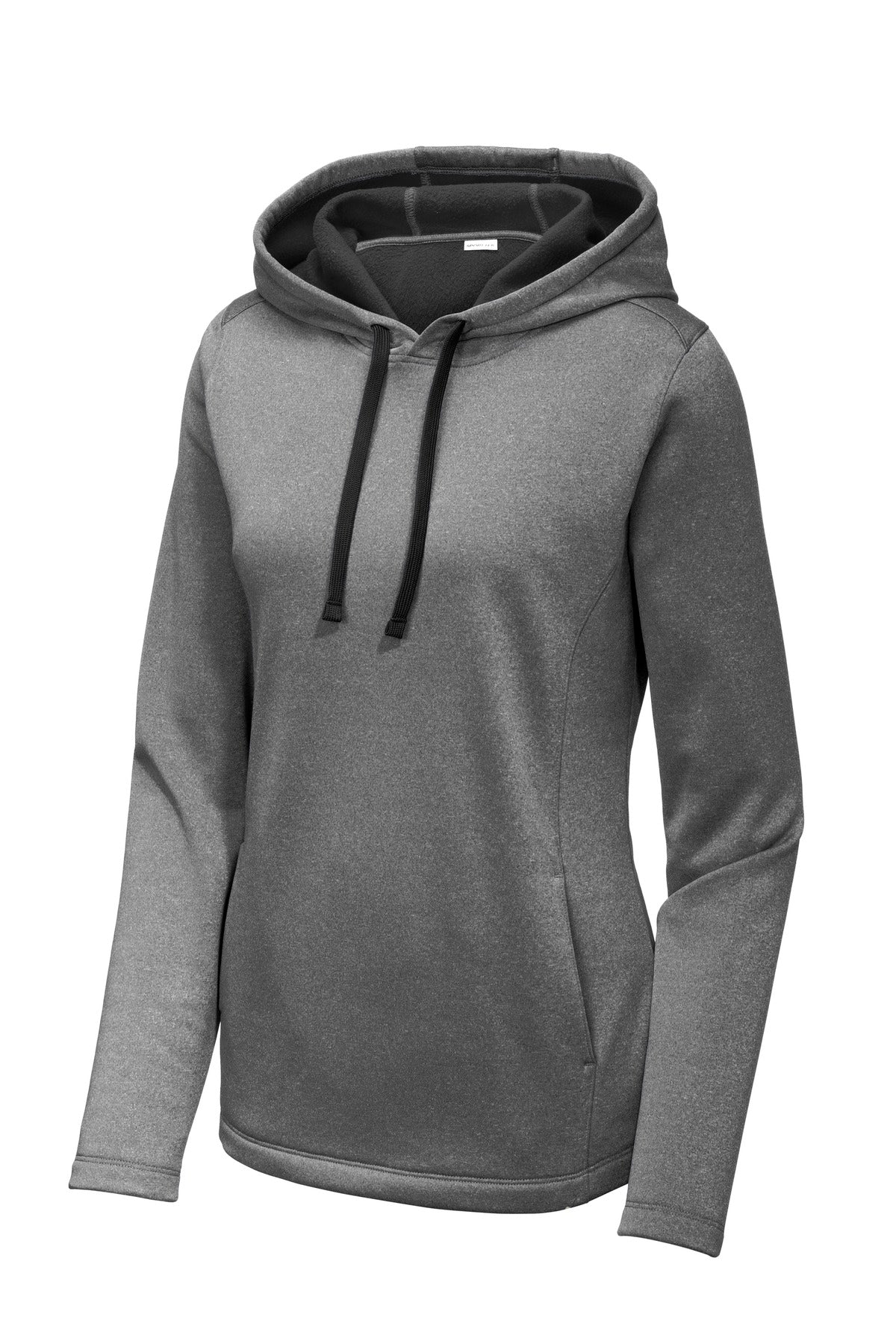 Sport-Tek Ladies PosiCharge Sport-Wick Heather Fleece Hooded Pullover. LST264