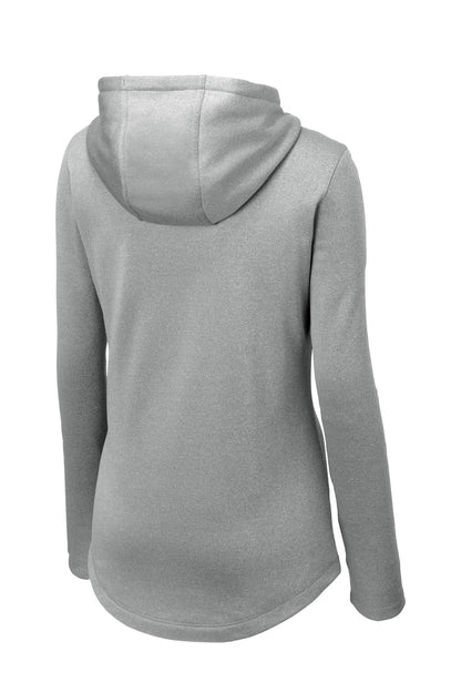 Sport-Tek Ladies PosiCharge Sport-Wick Heather Fleece Hooded Pullover. LST264