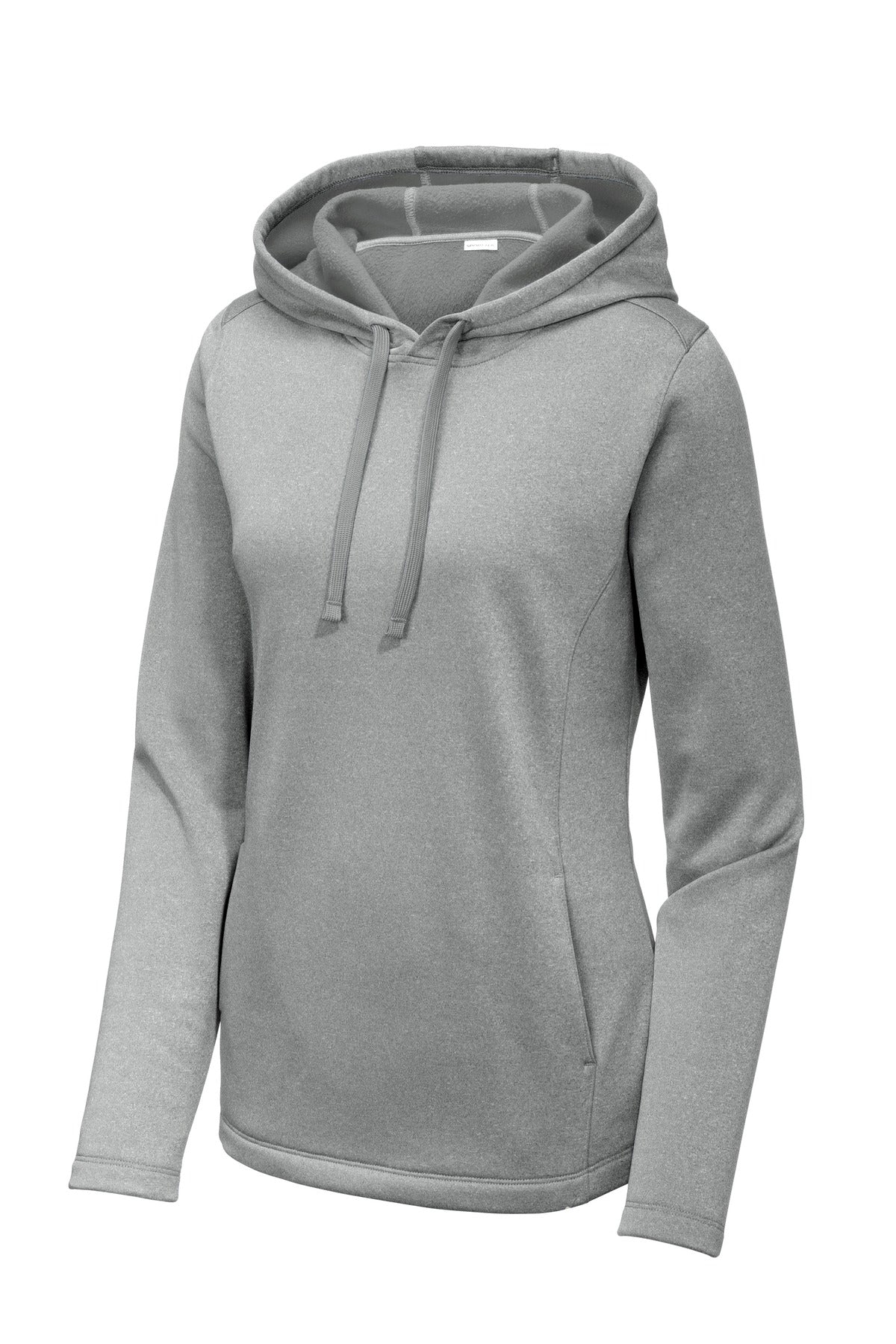 Sport-Tek Ladies PosiCharge Sport-Wick Heather Fleece Hooded Pullover. LST264