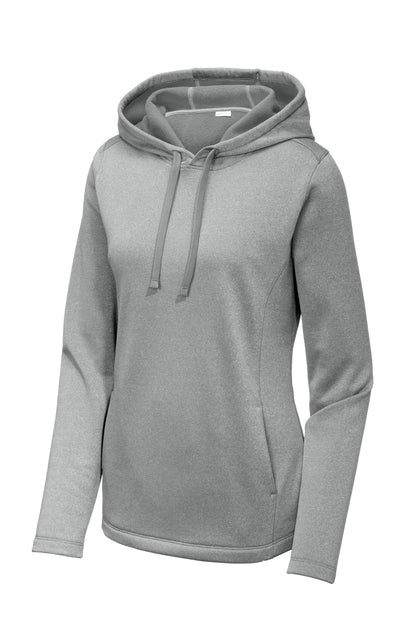 Sport-Tek Ladies PosiCharge Sport-Wick Heather Fleece Hooded Pullover. LST264