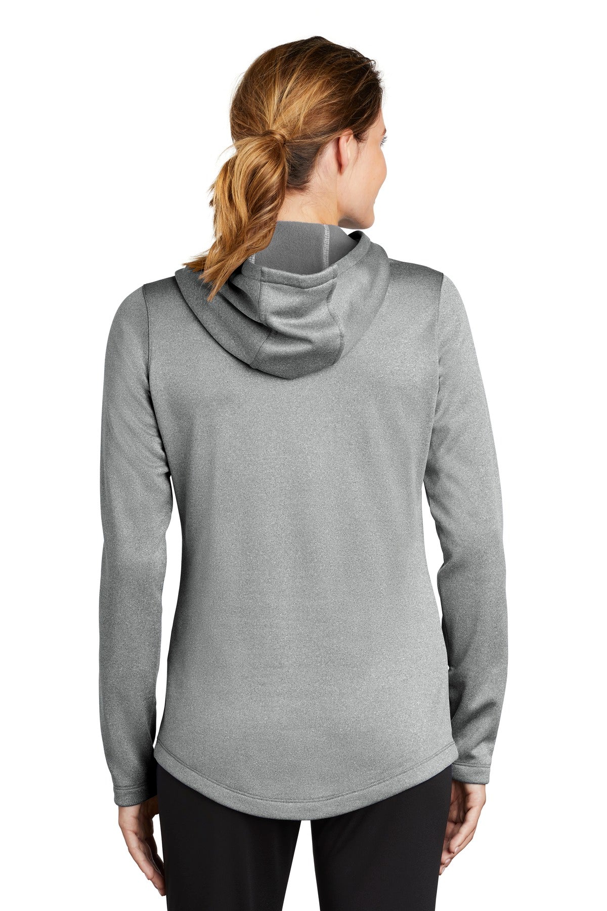 Sport-Tek Ladies PosiCharge Sport-Wick Heather Fleece Hooded Pullover. LST264