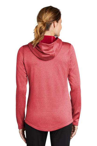 Sport-Tek Ladies PosiCharge Sport-Wick Heather Fleece Hooded Pullover. LST264