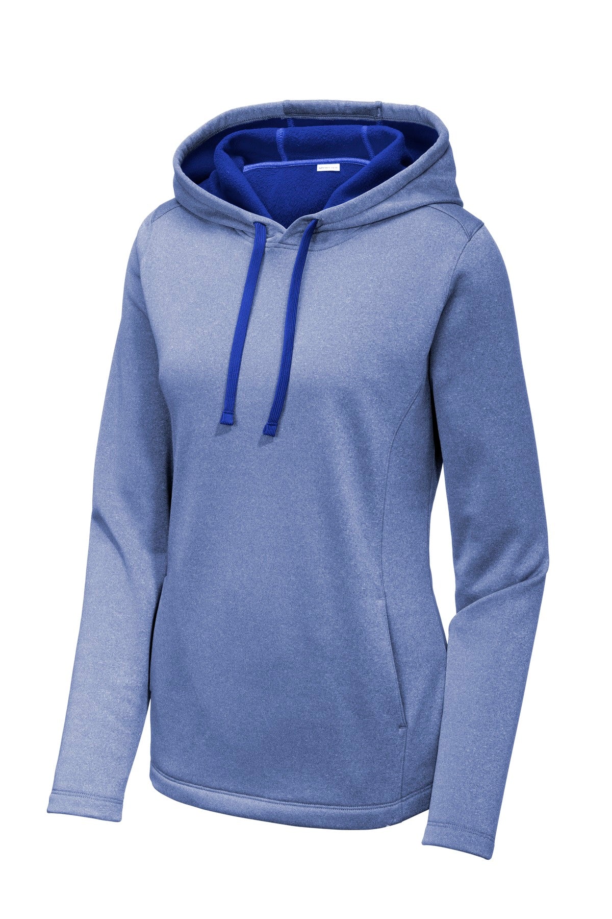 Sport-Tek Ladies PosiCharge Sport-Wick Heather Fleece Hooded Pullover. LST264