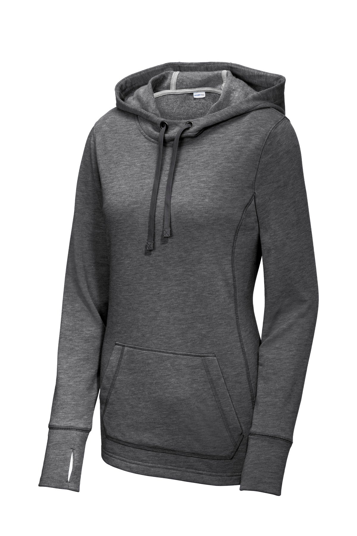 Sport-Tek Ladies PosiCharge Tri-Blend Wicking Fleece Hooded Pullover. LST296