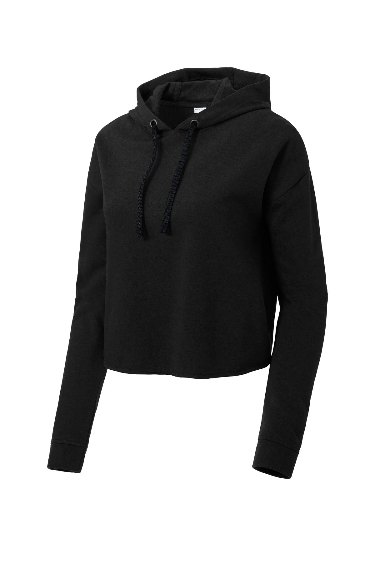 Sport-Tek Ladies PosiCharge Tri-Blend Wicking Fleece Crop Hooded Pullover LST298