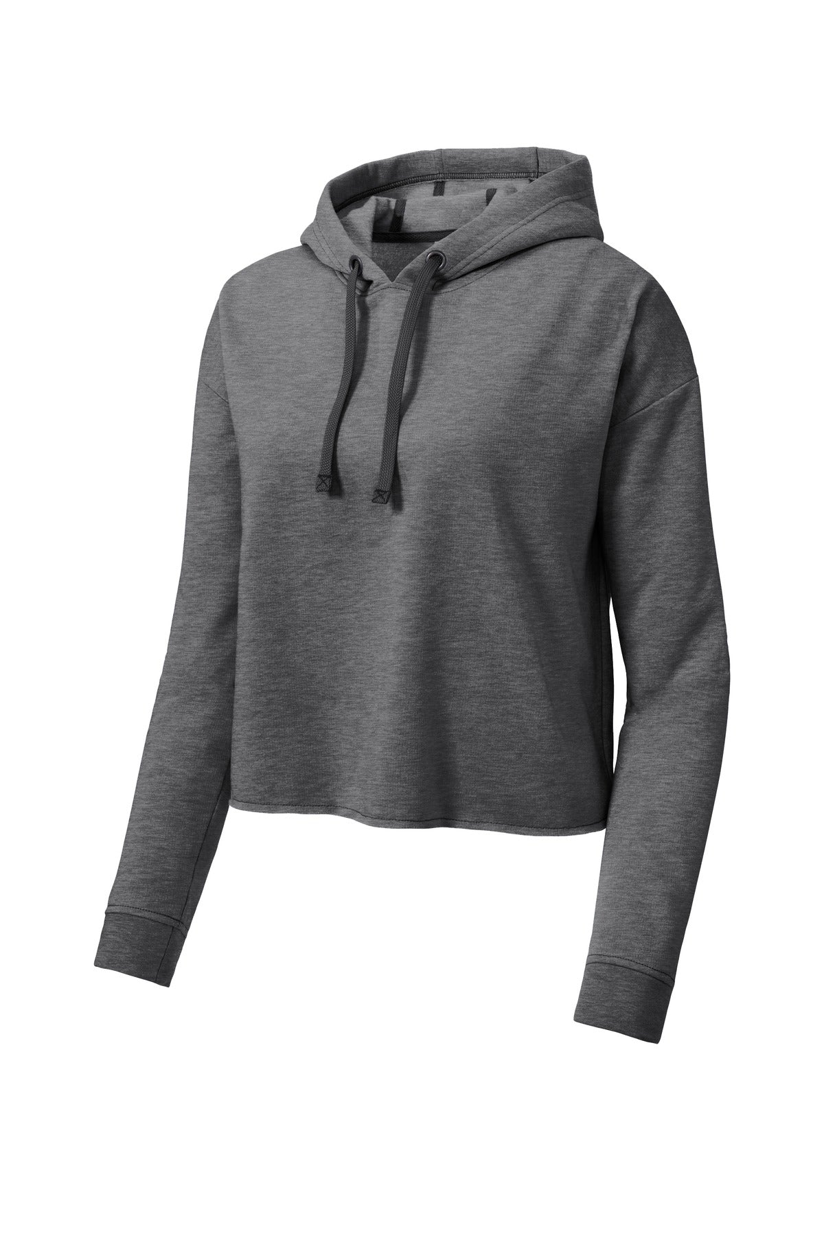 Sport-Tek Ladies PosiCharge Tri-Blend Wicking Fleece Crop Hooded Pullover LST298
