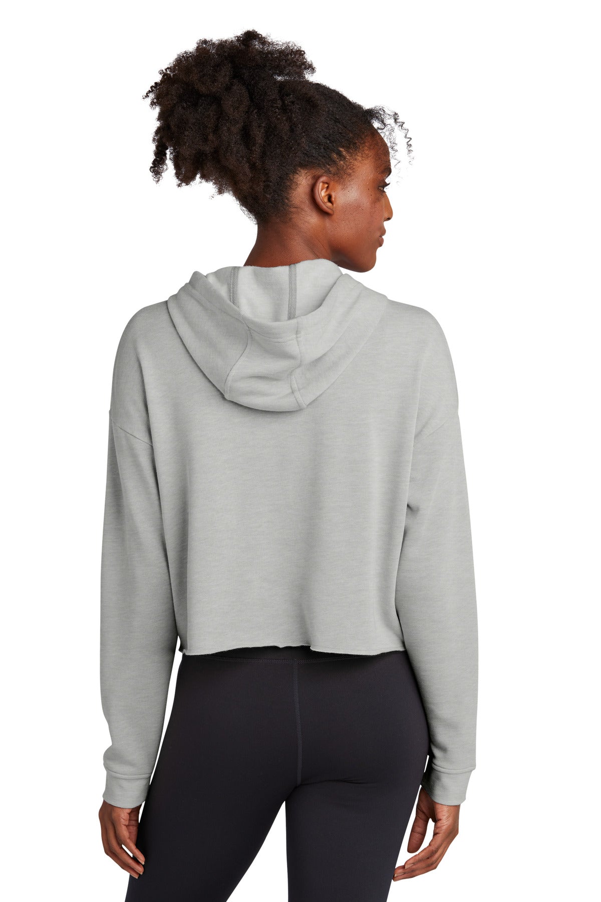 Sport-Tek Ladies PosiCharge Tri-Blend Wicking Fleece Crop Hooded Pullover LST298