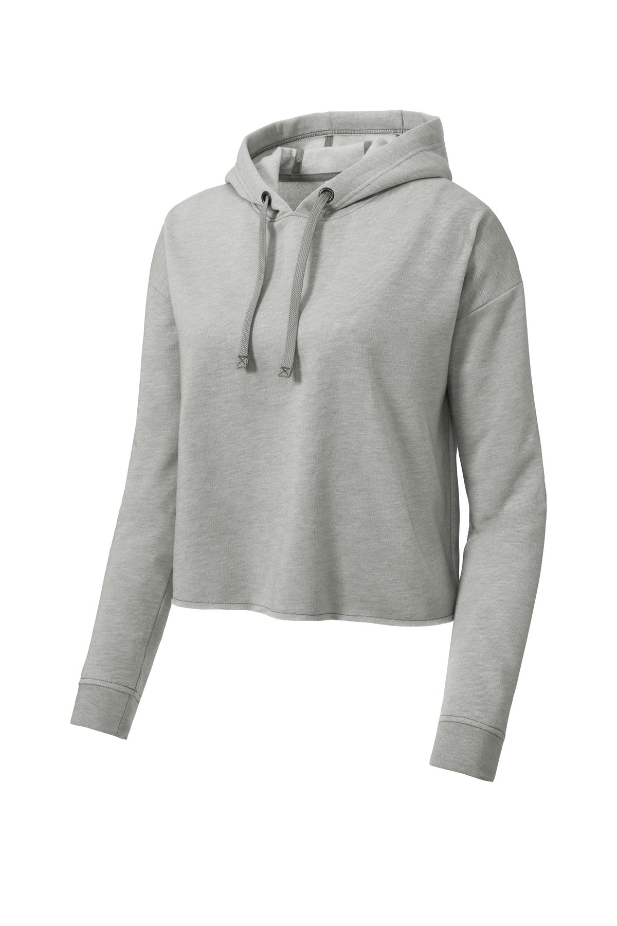 Sport-Tek Ladies PosiCharge Tri-Blend Wicking Fleece Crop Hooded Pullover LST298
