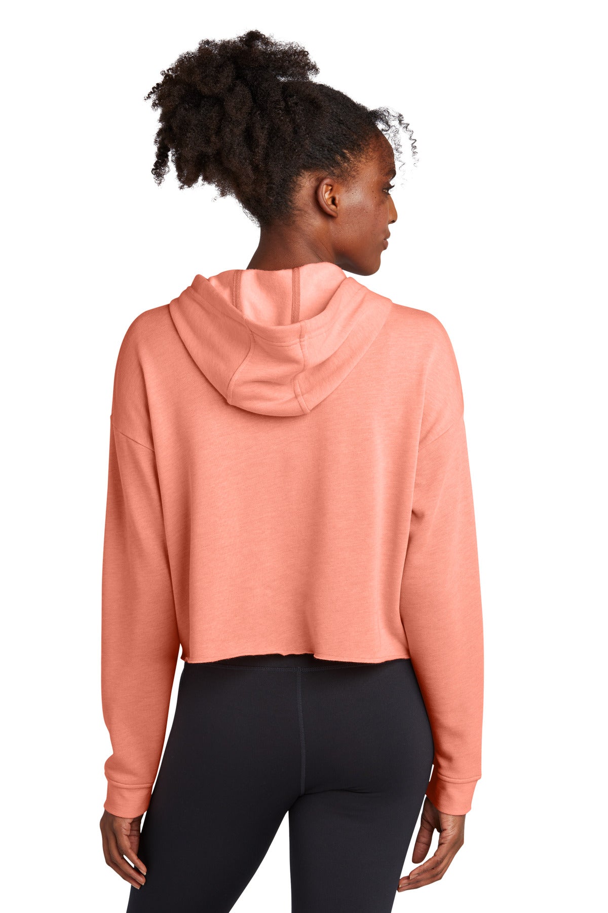 Sport-Tek Ladies PosiCharge Tri-Blend Wicking Fleece Crop Hooded Pullover LST298