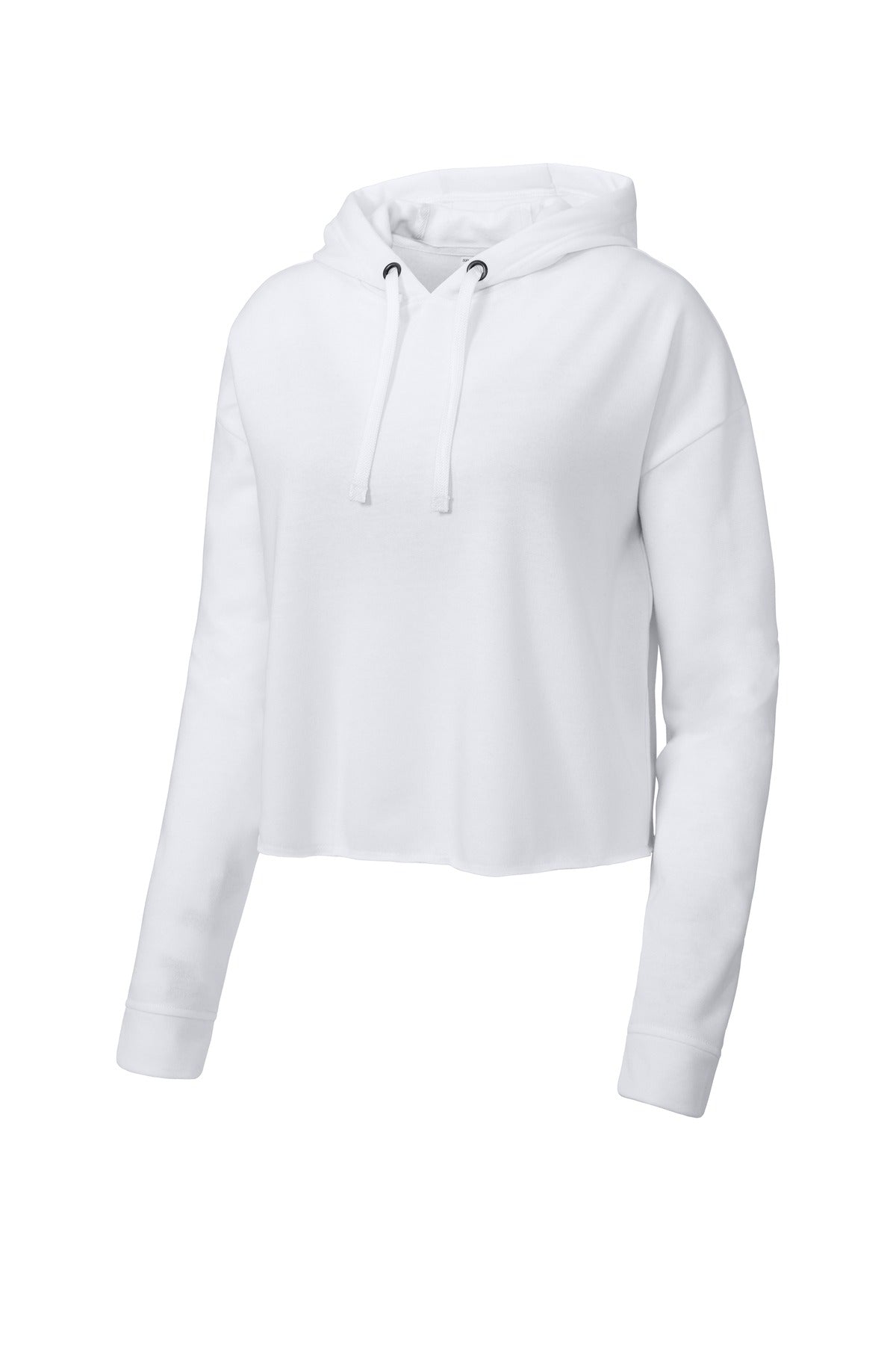 Sport-Tek Ladies PosiCharge Tri-Blend Wicking Fleece Crop Hooded Pullover LST298