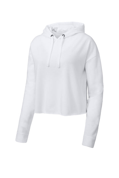 Sport-Tek Ladies PosiCharge Tri-Blend Wicking Fleece Crop Hooded Pullover LST298