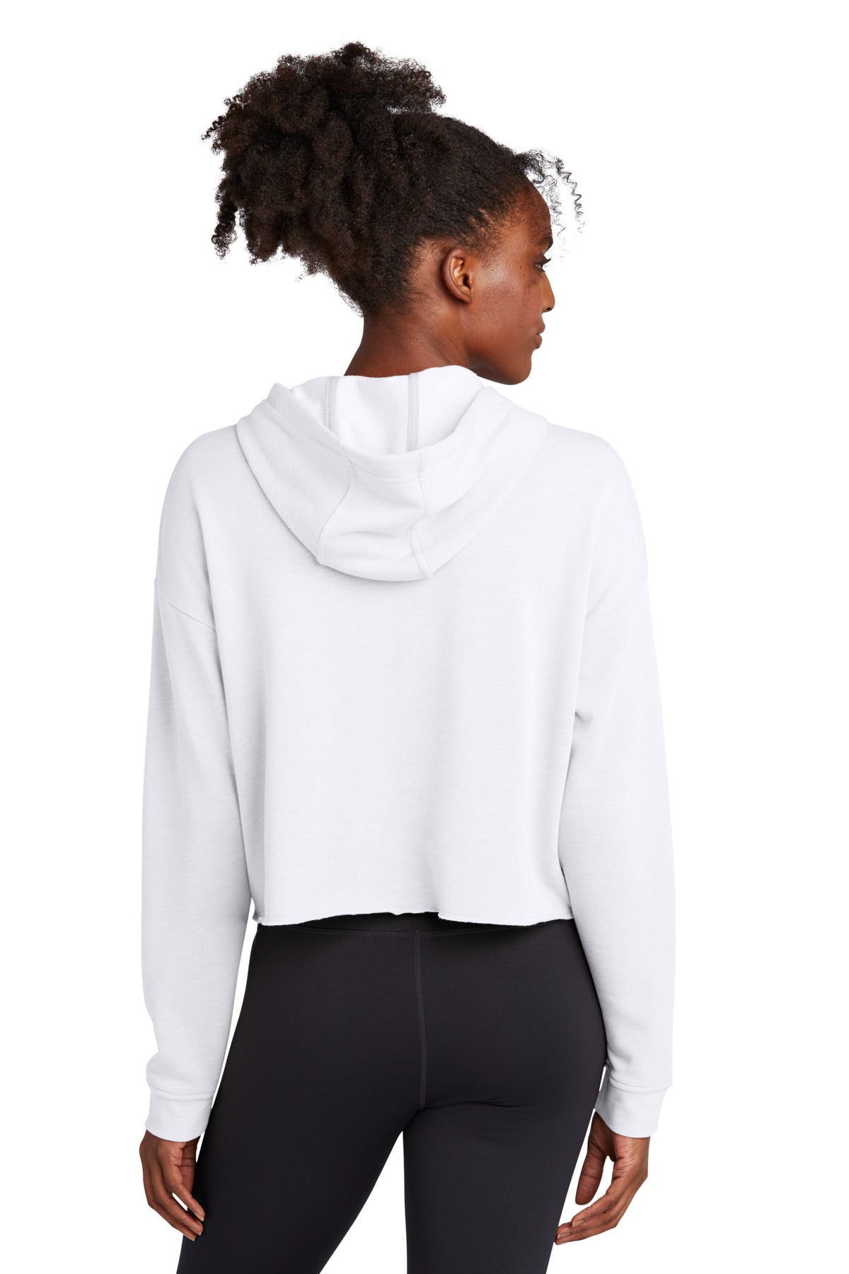 Sport-Tek Ladies PosiCharge Tri-Blend Wicking Fleece Crop Hooded Pullover LST298
