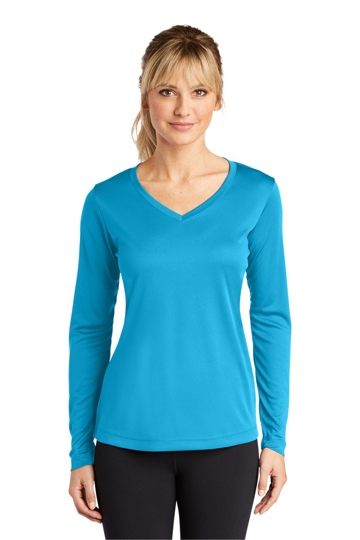 Sport-Tek Ladies Long Sleeve PosiCharge Competitor™ V-Neck Tee. LST353LS