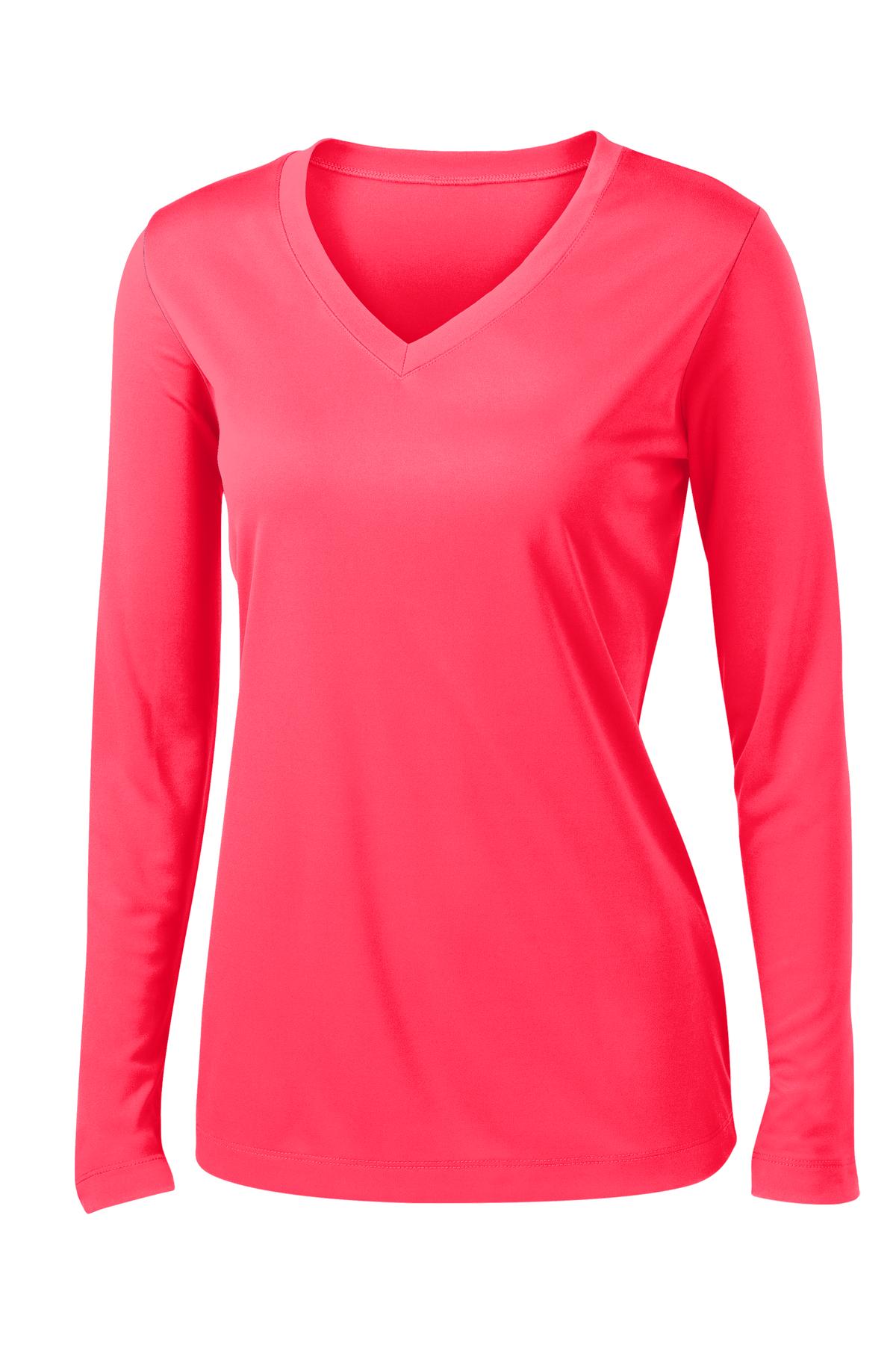 Sport-Tek Ladies Long Sleeve PosiCharge Competitor™ V-Neck Tee. LST353LS