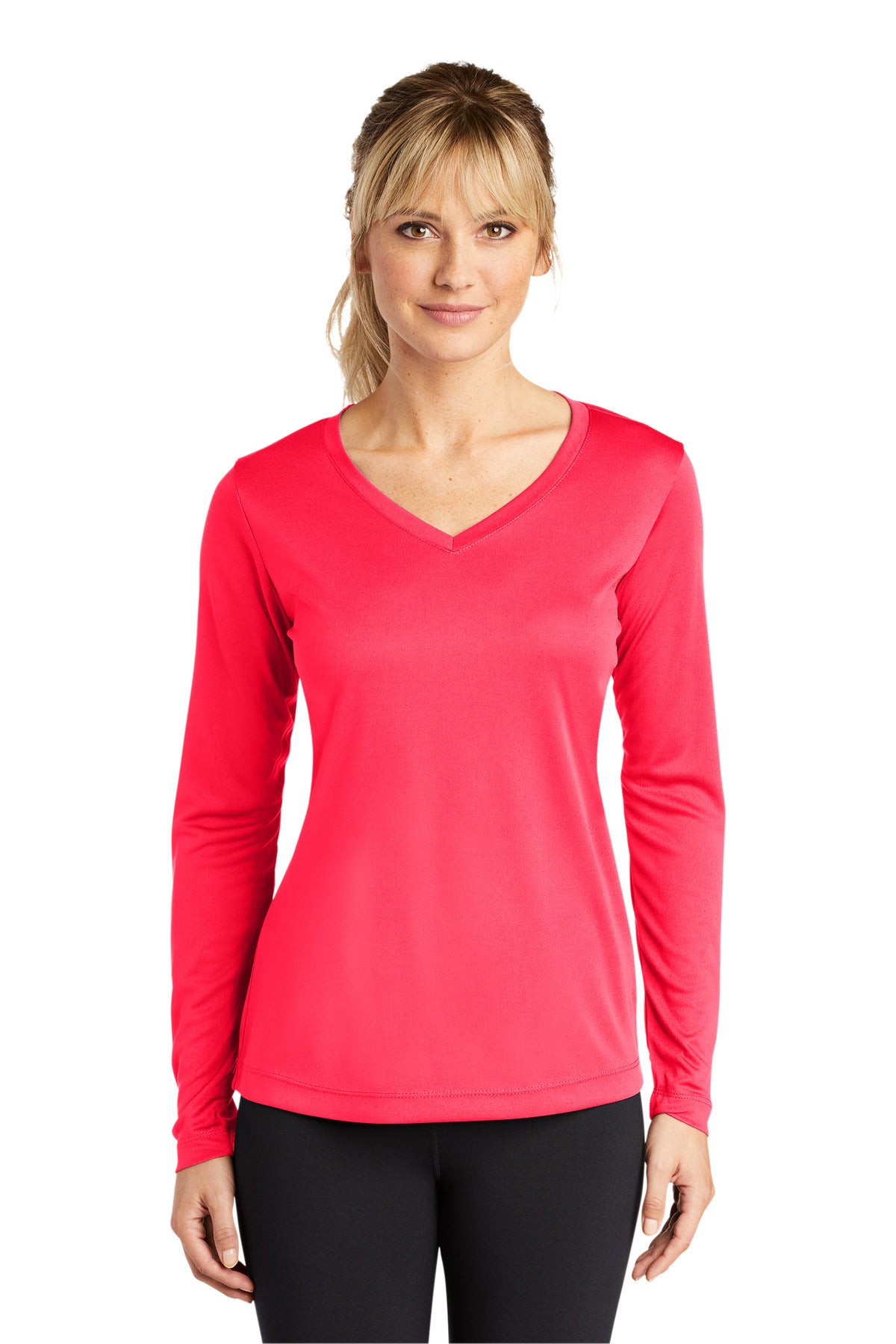 Sport-Tek Ladies Long Sleeve PosiCharge Competitor™ V-Neck Tee. LST353LS