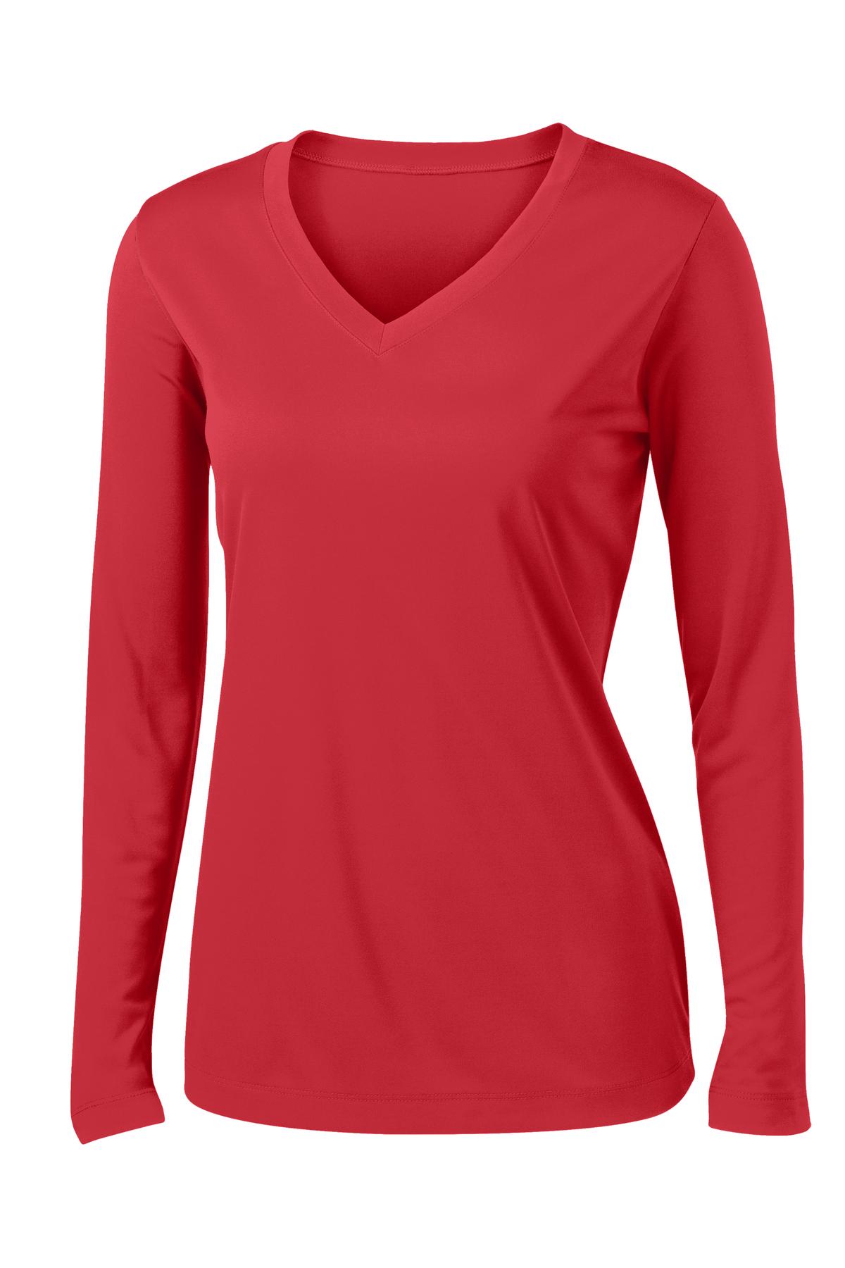Sport-Tek Ladies Long Sleeve PosiCharge Competitor™ V-Neck Tee. LST353LS