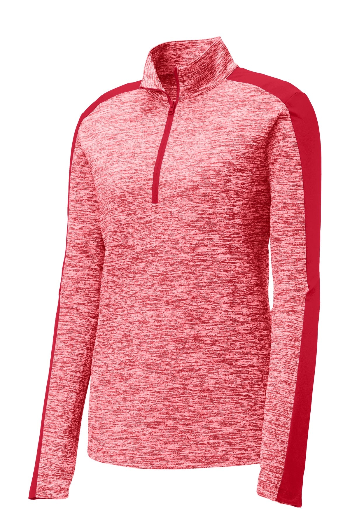 Sport-Tek Ladies PosiCharge Electric Heather Colorblock 1/4-Zip Pullover. LST397