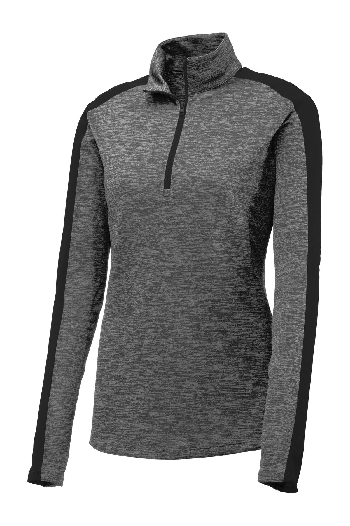 Sport-Tek Ladies PosiCharge Electric Heather Colorblock 1/4-Zip Pullover. LST397