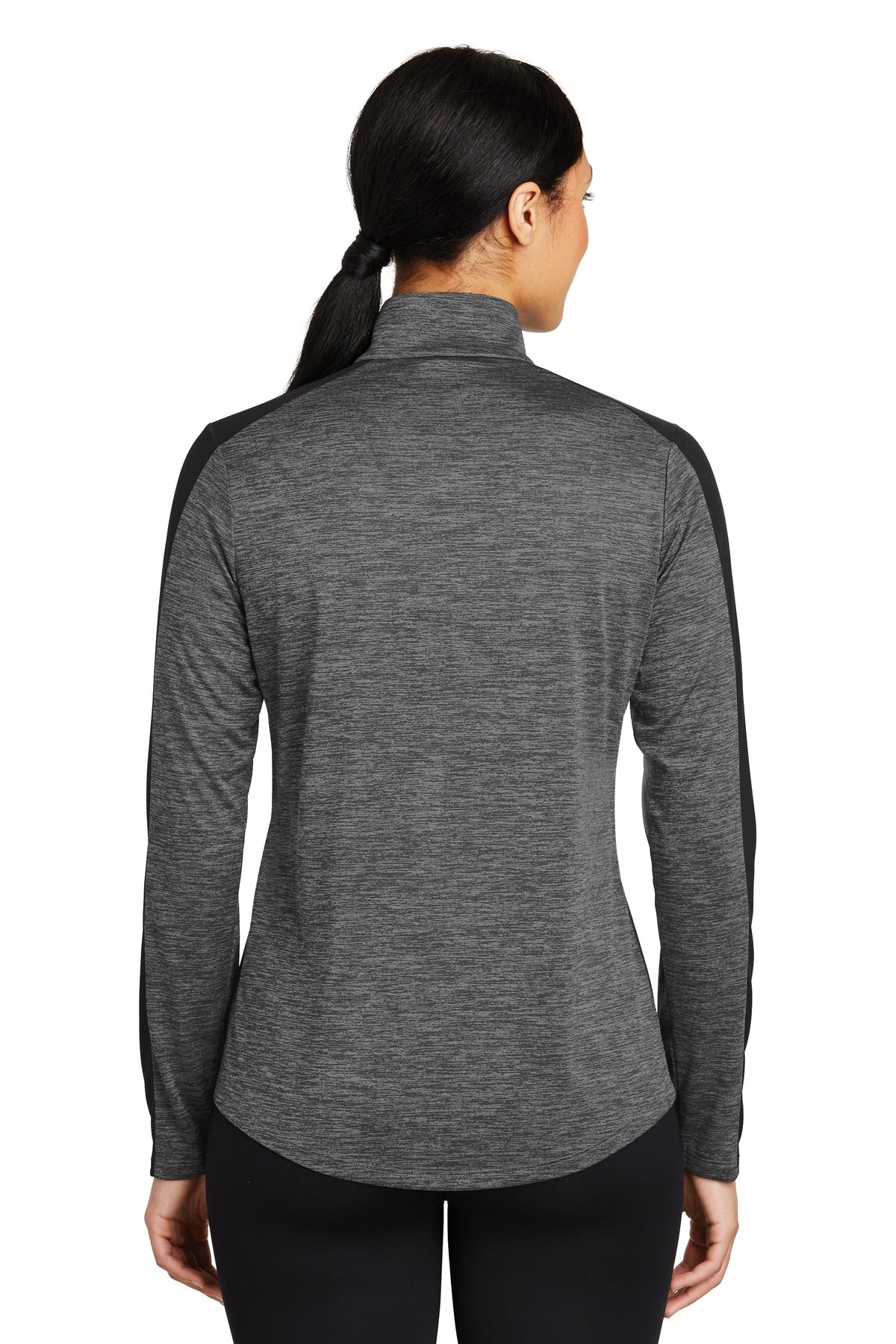 Sport-Tek Ladies PosiCharge Electric Heather Colorblock 1/4-Zip Pullover. LST397