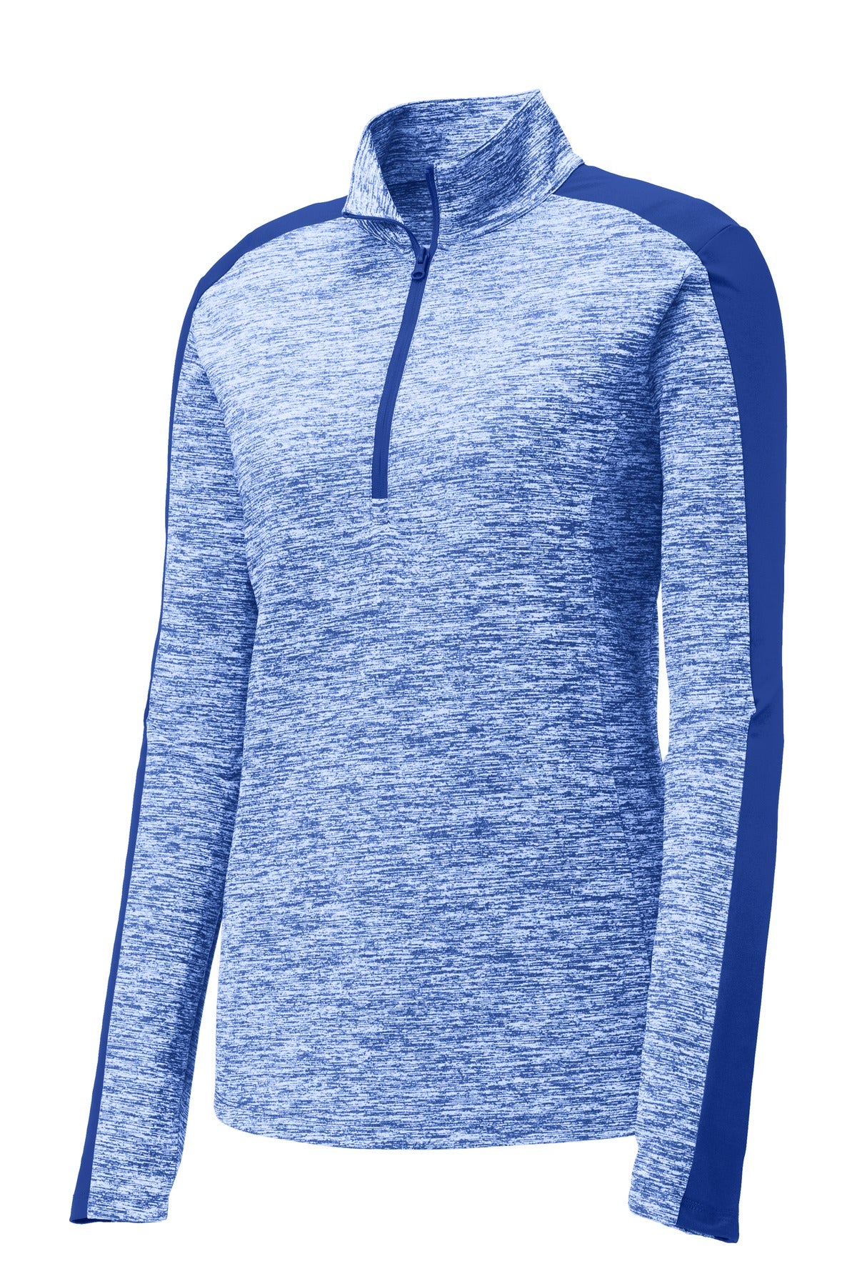 Sport-Tek Ladies PosiCharge Electric Heather Colorblock 1/4-Zip Pullover. LST397